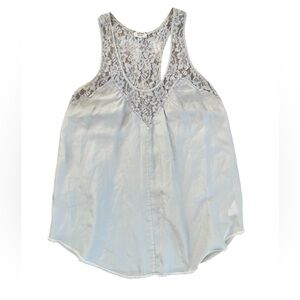 Wilfred 100% Silk Light Gray Lace Y2K Long Relaxed Fit Fairy Coquette 2000s Cami